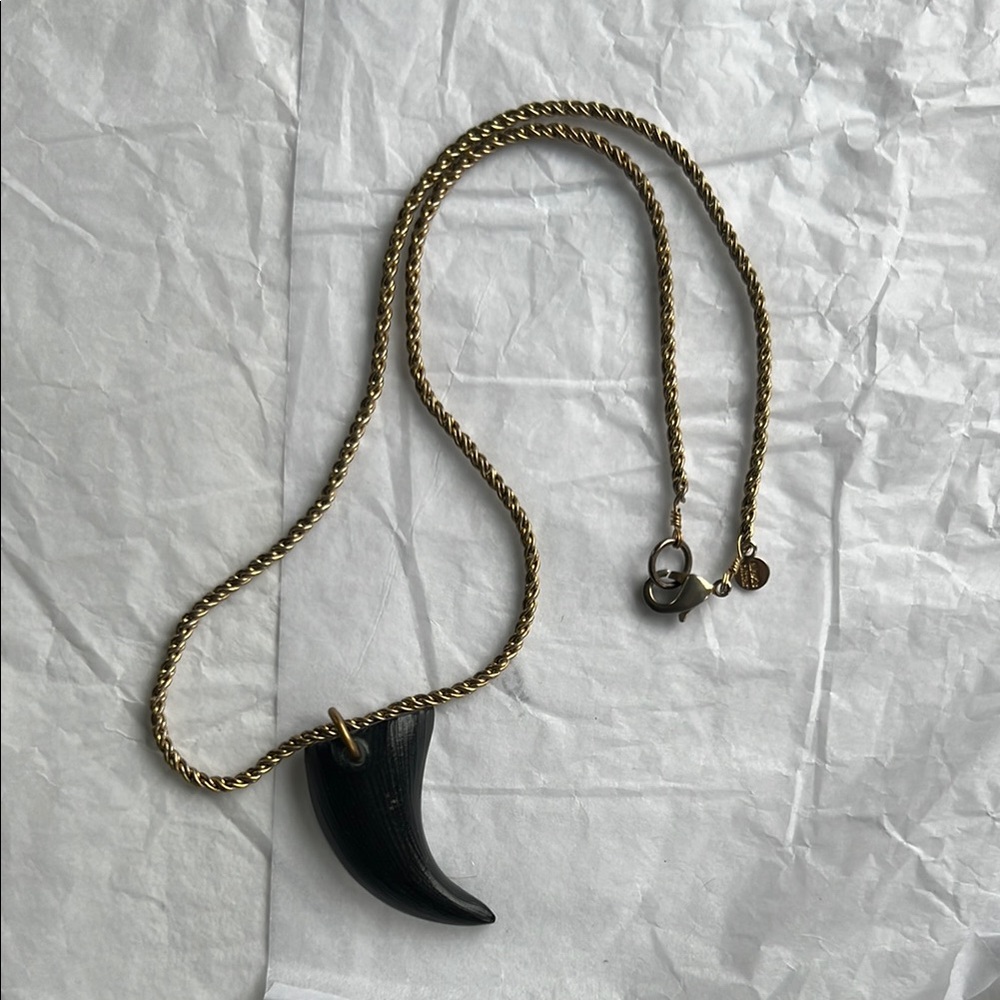 Alexis Bittar lucite horn necklace, 15”